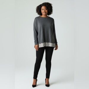 Boden Women's Sweater Size Large Layered Sequined Bling HemParty NWT